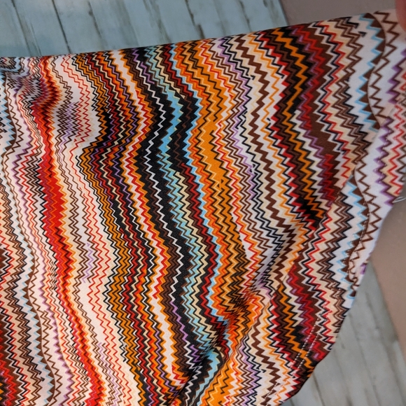 She's Cool Wiggle Print Dress 70s Style Size Medium Above Knee Gathered Waist. - Picture 8 of 12